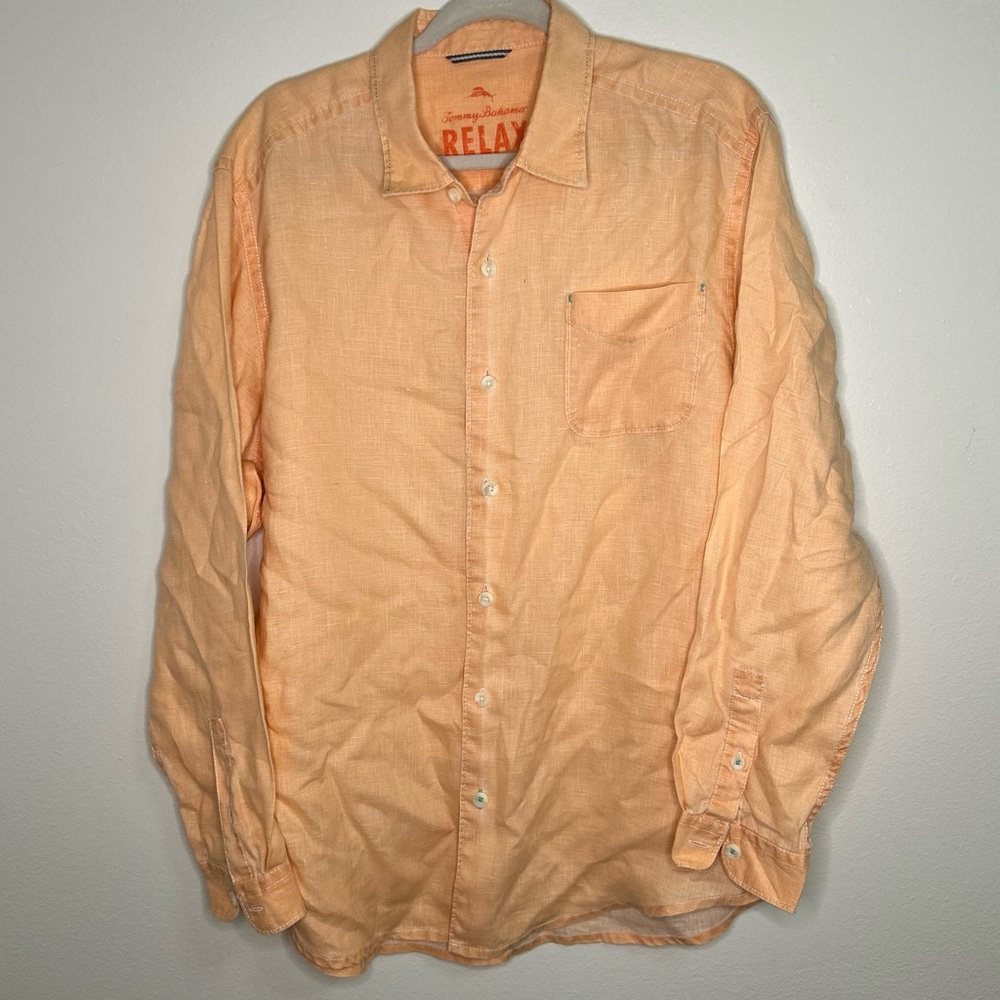 Tommy Bahama Peach Colored long sleeve button down